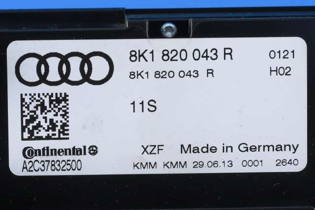 Varmeapparat betjening til Audi A5 2007-2016 (Type I)  (VAG|8K1 820 043 R|)