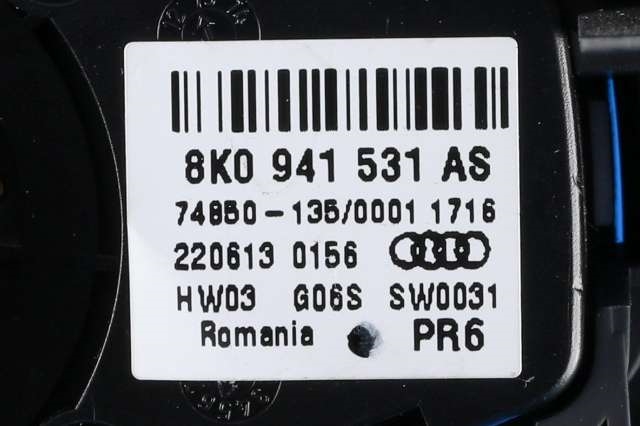 Bryter lys til Audi A5 2007-2016 (Type I)  (VAG|8K0 941 531 AS|)