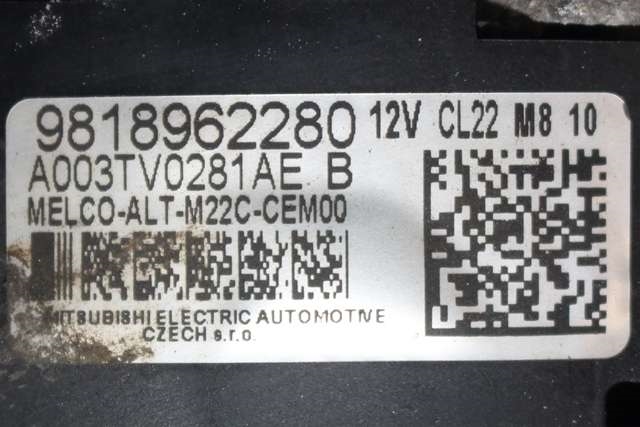 Dynamo diesel til Citroën Berlingo 2019-->> (Type III) (MITSUBISHI|A003TV0281AE|98 189622 80. 12 VOLT - CL22|)