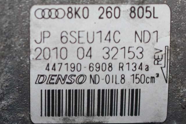 Aircondition kompressor til Audi A4, Allroad 2009-2016 (Type I) (B8) (B8) (DENSO|447190-6908|8K0 260 805 L|)