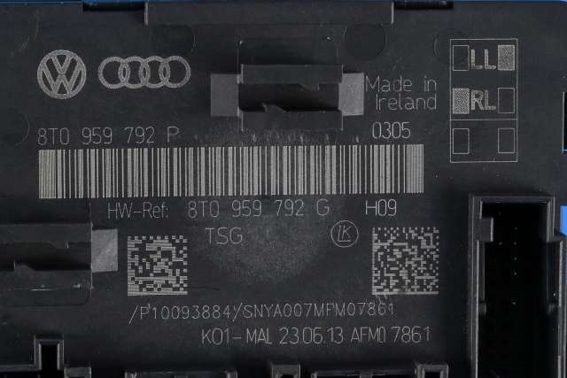 Styreenhet dør høyre foran til Audi A5 2007-2016 (Type I)  (VAG|8T0 959 792 P|)