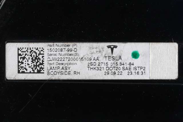 Baklykt høyre ytre til Tesla Model Y 2021-2024 (Type I) (TESLA|1502087-99-D|)