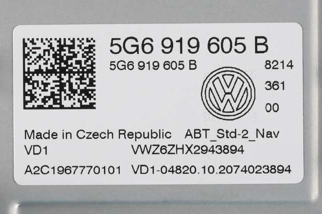 Bilstereo navigasjon skjerm til VW T-Roc 2017-->> (VAG|5G6 919 605 B|)