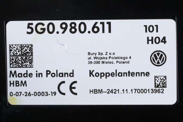 Antenne forsterker til VW Passat 2015-2019 (Fase 1) (B8) (B8) (VAG|5G0 980 611|)