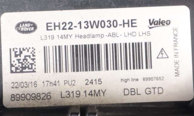 Frontlykt venstre xenon til Land Rover Discovery 2009-2017 (Type IV)  (LAND ROVER|EH22-13W030-HE|)