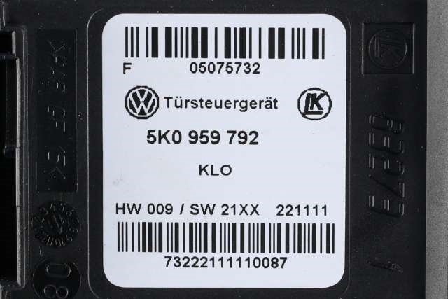 Ruteheis, kun motor, høyre bak til VW Touran 2010-2015 (Type I, Fase 3)  (VAG|1T0 959 702 R|)