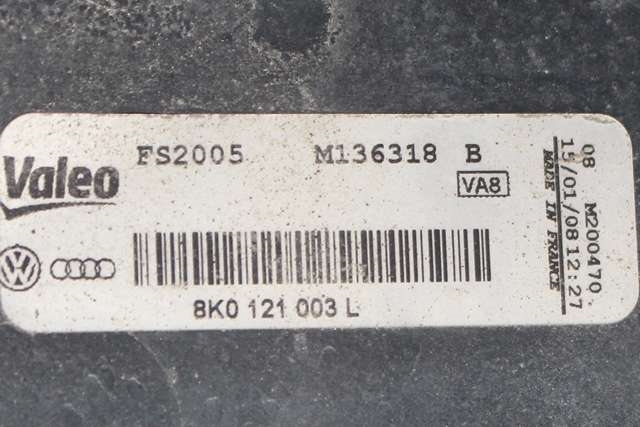 Kjølevifte til Audi A4 2007-2014 (Type IV) (B8) (B8) (VALEO|M136318 B|8K0 121 003 L|)