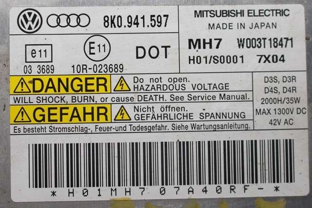 Styreenhet xenon/ballast til Audi A4 2007-2014 (Type IV) (B8) (B8) (VAG|8K0 941 597|)