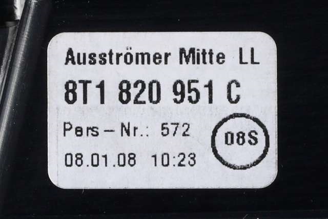 Dashbord friskluftdyse midtkonsoll til Audi A4 2007-2014 (Type IV) (B8) (B8) (VAG|8T1 820 951 C|)