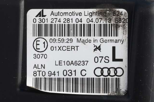 Frontlykt venstre xenon til Audi A5 2007-2016 (Type I)  (VAG|8T0 941 031 C|)