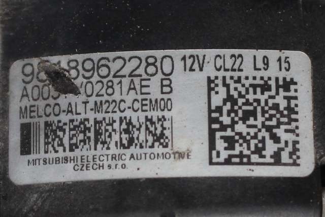 Dynamo diesel til Citroën Berlingo 2019-->> (Type III)  (MITSUBISHI|A003TV0281AE|98 189622 80. 12 VOLT - CL22|)