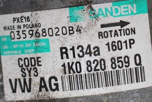 Aircondition kompressor til Škoda Superb 2008-2015 (Type II)  (SANDEN|1601P|1K0 820 859 Q.|)