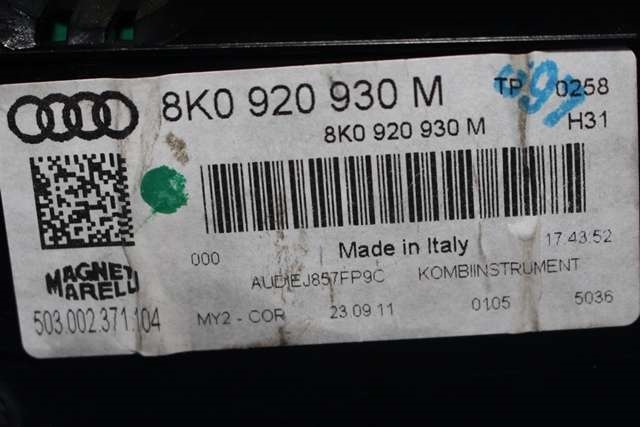 Instrumentpanel til Audi A4 2007-2014 (Type IV) (B8) (B8) (VAG|8K0 920 930 M|)