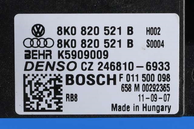 Varmeapparat motor til Audi A4 2007-2014 (Type IV) (B8) (B8)