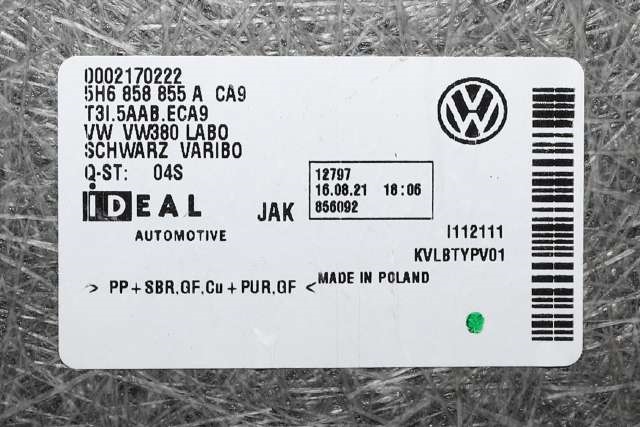 Bagasjerom teppe/gulvplate til VW Golf VIII 2020-->> (VAG|5H6 858 855 A|)