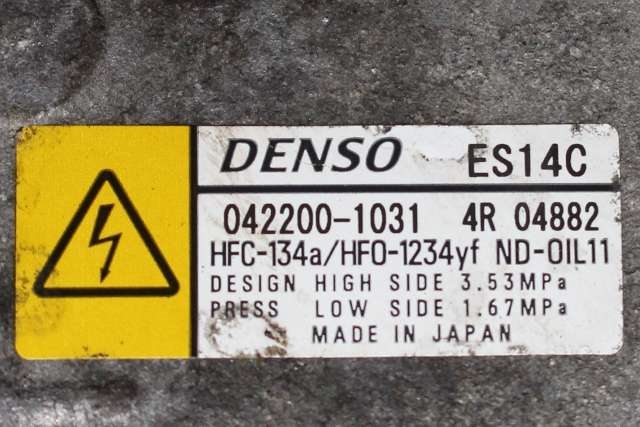 Aircondition kompressor hybrid til Toyota Auris 2013-2015 (Type II, Fase 1) (DENSO|042200-1031|)