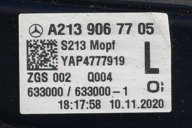 Baklykt venstre indre til Mercedes E-Klasse 2016-2023 (W213) (W213) (MERCEDES|A 213 906 77 05|)