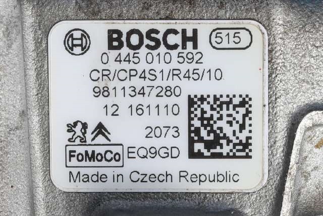 Dieselpumpe til Ford Transit Courier 2014-2018 (Type I, Fase 1) (BOSCH|0 445 010 592|98 113472 80|)