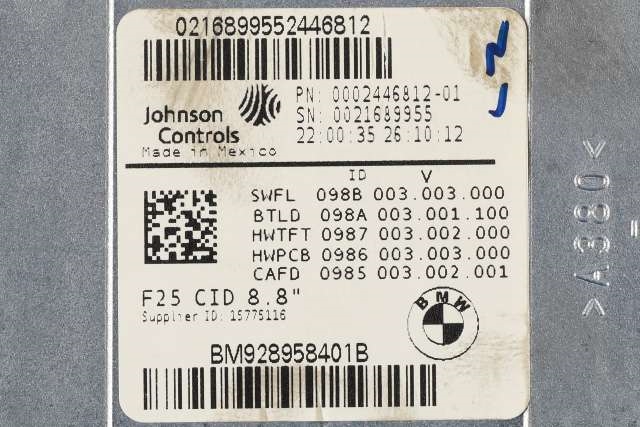 Bilstereo navigasjon skjerm til BMW X3 2010-2017 (F25) (F25) (BMW|9 289 584|)