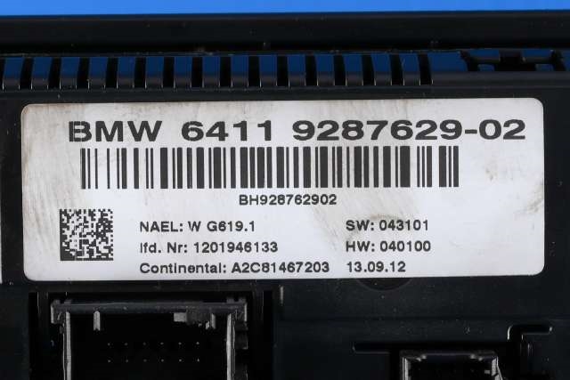 Varmeapparat betjening til BMW X3 2010-2017 (F25) (F25) (BMW|64.11-9 287 629|)