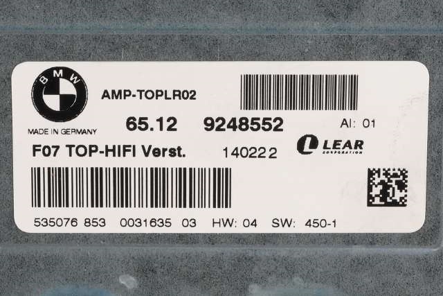 Bilstereo forsterker til BMW X3 2010-2017 (F25) (F25) (BMW|65.12-9 248 552|)