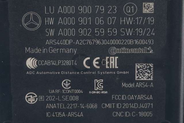 Sensor radar til Mercedes E-Klasse 2016-2023 (W213) (W213) (MERCEDES|A 000 900 79 23|)