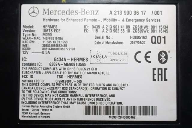 Styreenhet diverse til Mercedes GLA 2014-2020 (X156) (X156) (MERCEDES|A 213 900 36 17|)