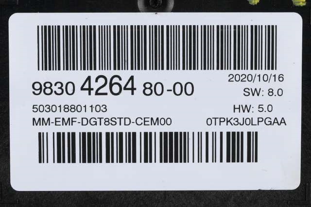 Bilstereo navigasjon skjerm til Citroën Berlingo 2019-->> (Type III)  (CITROEN|98 304264 80|)