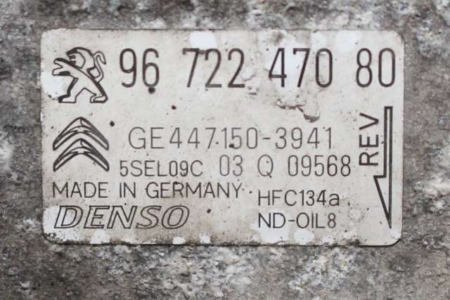 Aircondition kompressor til Citroën DS3 2010-2019  (DENSO|447150-3941|96 722470 80|)