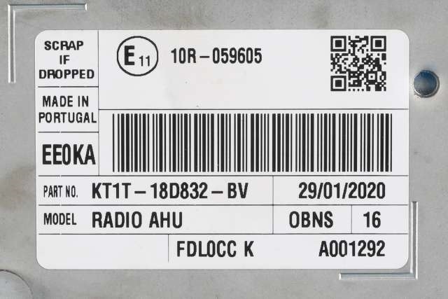 Bilstereo til Ford Transit Connect 2018-->> Type II, Fase 2  (FORD|KT1T-18D832-BV|)