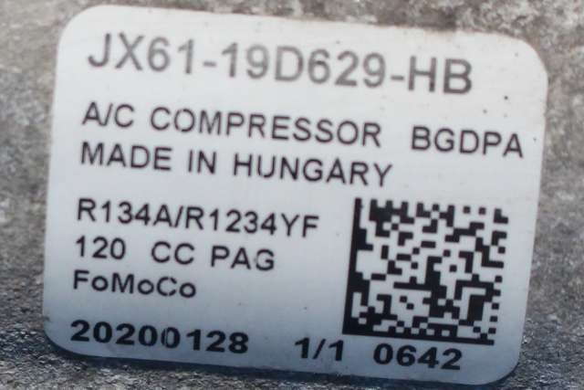 Aircondition kompressor til Ford Transit Connect 2018-->> Type II, Fase 2  (FORD|JX61-19D629-HB|)