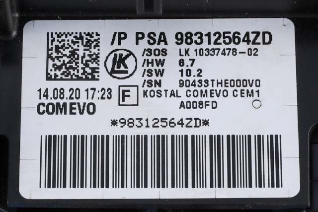 Bryter combi til Peugeot Partner 2019-->> (Type III)  (PEUGOET|98 312564 ZD|)