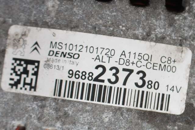 Dynamo til Citroën DS3 2010-2019 (DENSO|101210-1720|96 882373 80. 14 VOLT - 80 AMP|)