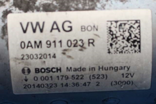 Starter til VW Golf VII 2012-2017 (Fase 1) (BOSCH|0 001 179 522|0AM 911 023 R|)