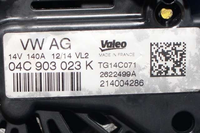 Dynamo til VW Golf VII 2012-2017 (Fase 1)  (VALEO|TG14C071|04C 903 023 K. 14 VOLT - 140 AMP|)