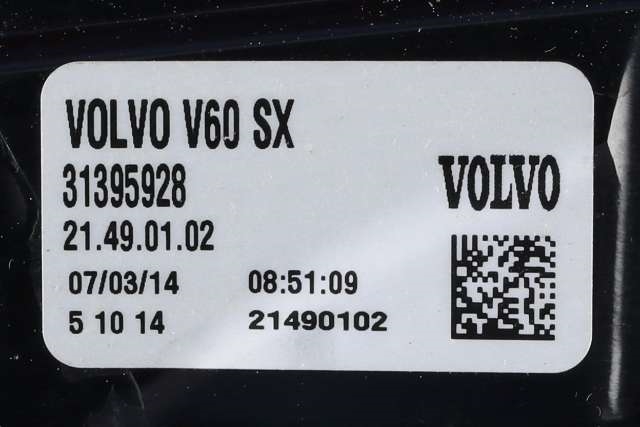 Baklykt venstre til Volvo V60/V60 CC 2013-2018 (Type I, Fase 2)  (VOLVO|31395928|)