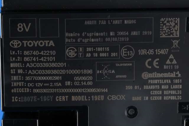 Styreenhet diverse til Toyota RAV4 2019-->> (Type V) (TOYOTA|86740-42210|)
