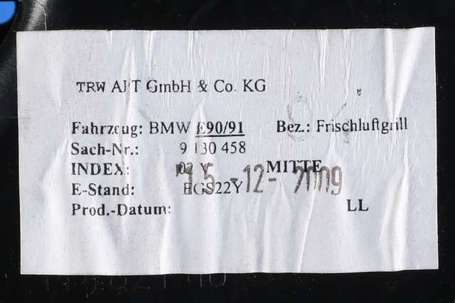 Dashbord friskluftdyse midtkonsoll til BMW 3-Serie 2005-2011 (E90/E91/E92/E93) (E90/E91/E92/E93) (BMW|9 130 458|)