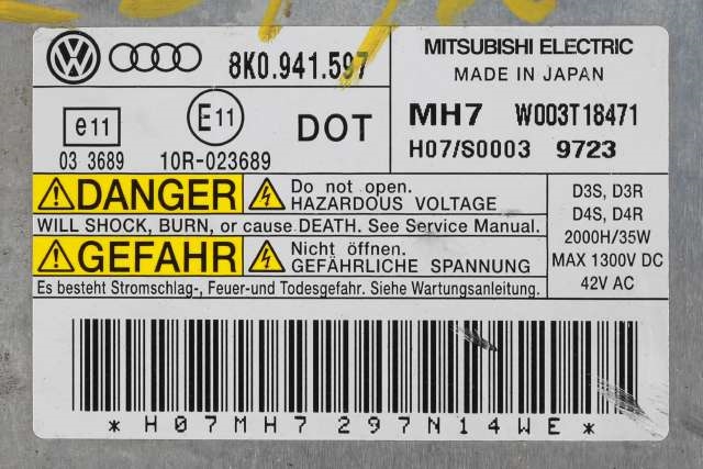 Styreenhet xenon/ballast til Audi A4 2007-2014 (Type IV) (B8) (B8) (VAG|8K0 941 597|)