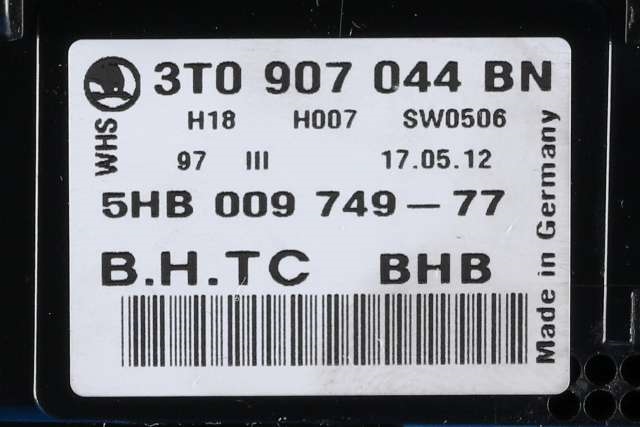 Varmeapparat betjening til Škoda Octavia 2009-2013 (Type II, Fase 2)  (HELLA|5HB 009 749-77|3T0 907 044 BN|)