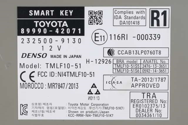 Styreenhet nøkkelfri/keyless til Toyota RAV4 2013-2015 (Type IV, Fase 1)  (TOYOTA|89990-42071|)
