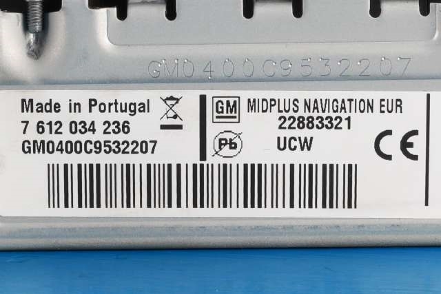 Bilstereo navigasjon til Opel Zafira Tourer 2012-2018 (GM|22 883 321|)