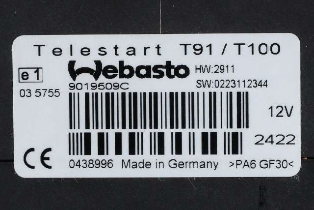 Varmeapparat diverse til Opel Zafira Tourer 2012-2018 (WEBASTO|9019509C|)