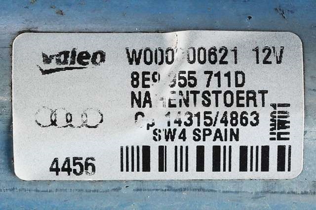 Viskermotor bakrute til Audi Q7 2006-2010 (Type I, Fase 1)  (VALEO|W000000621|8E9 955 711 D|)