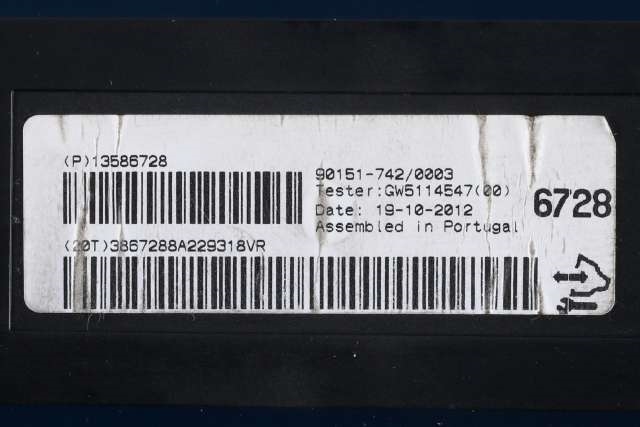 Styreenhet klima/aircondition til Opel Zafira Tourer 2012-2018  (GM|13 586 728|)