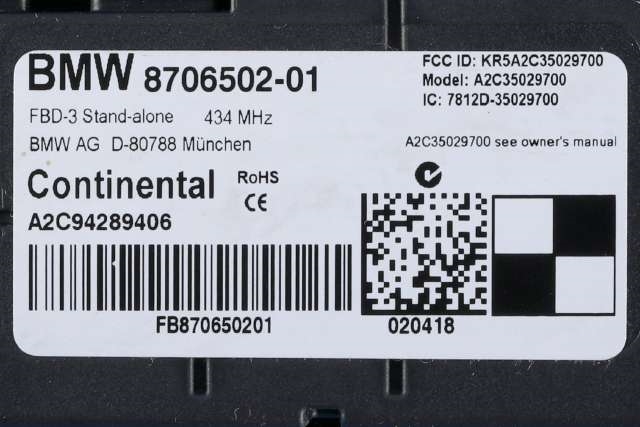 Styreenhet diverse til BMW 2-Serie, Active/Gran Tourer 2014-->> (F45/F46) (F45/F46) (BMW|8 706 502|)