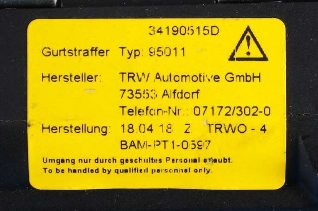 Sikkerhetsbelte bak venstre til BMW 2-Serie, Active/Gran Tourer 2014-->> (F45/F46) (F45/F46)