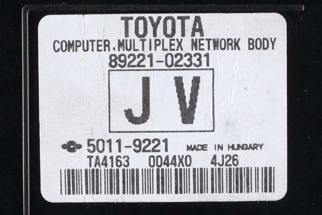 Styreenhet diverse til Toyota Auris 2013-2015 (Type II, Fase 1)  (TOYOTA|89221-02331|)