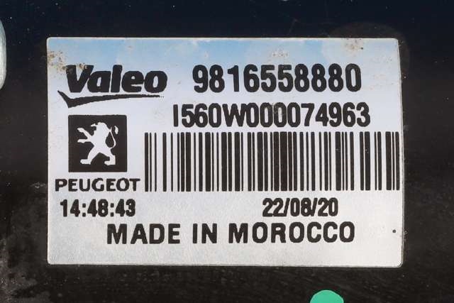 Viskermotor frontrute komplett m/overføring til Toyota Proace City 2020-->>  (PSA|98 165588 80|)