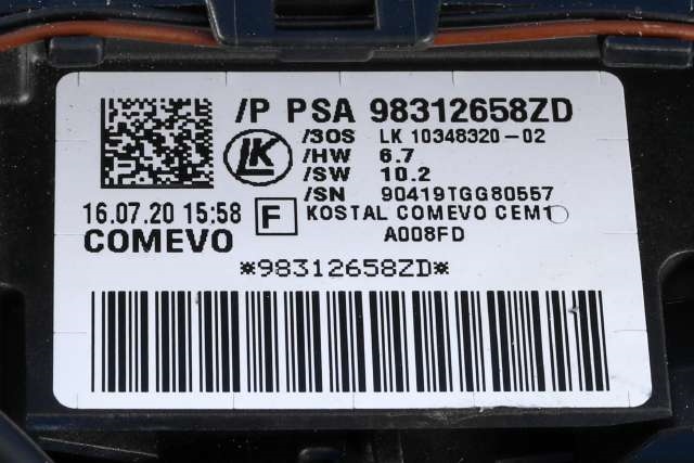 Bryter combi til Toyota Proace City 2020-->> (PSA|98 312658 ZD|)
